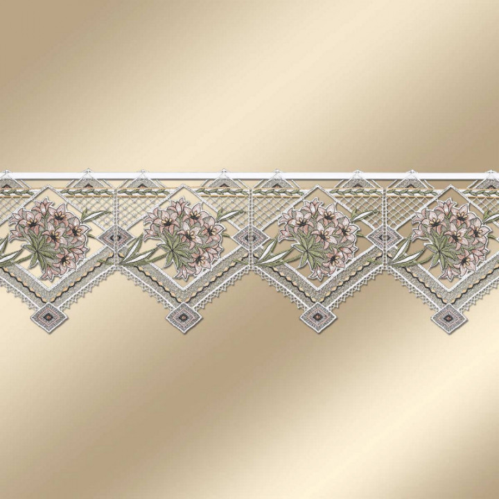 Feenhaus-Stangendeko Aurora Echte Plauener Spitze mit Blumen