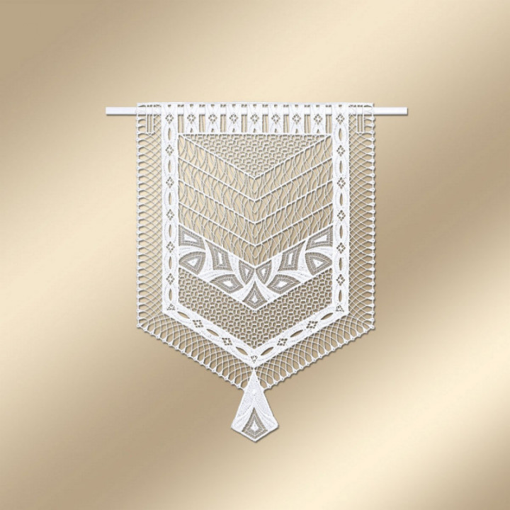 Scheibenhänger Ajana moderne Plauener Spitze weiß