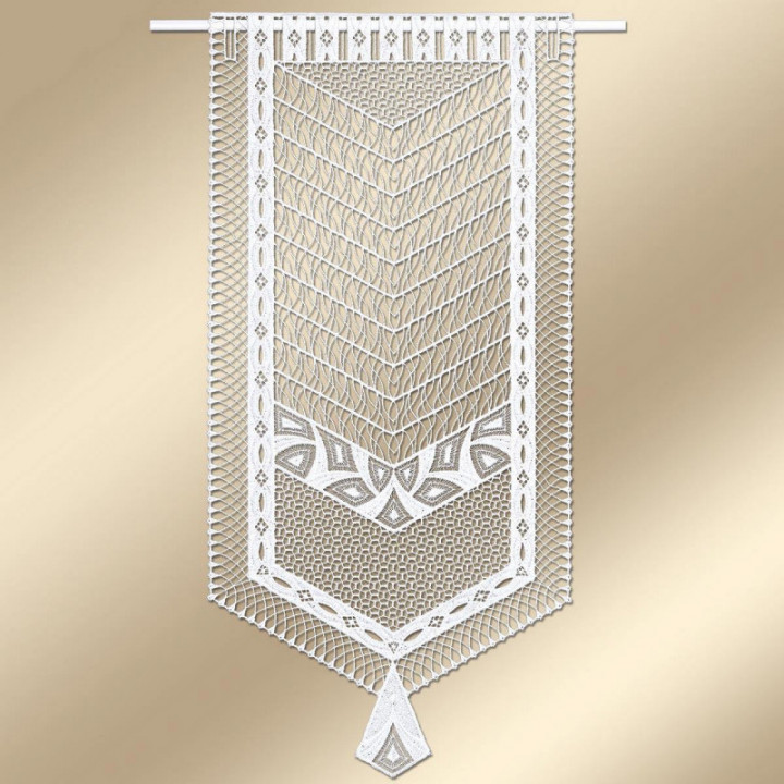 Scheibenhänger Ajana moderne Plauener Spitze weiß