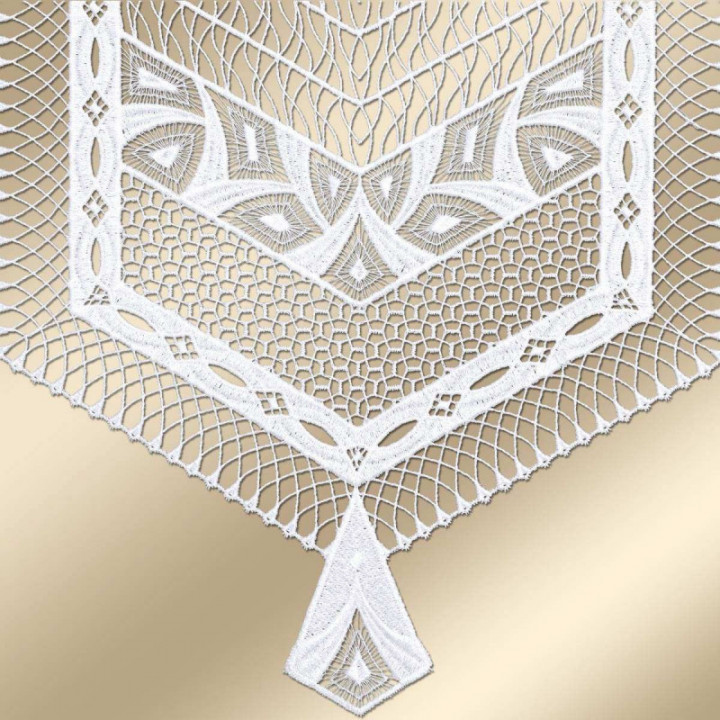 Scheibenhänger Ajana moderne Plauener Spitze weiß