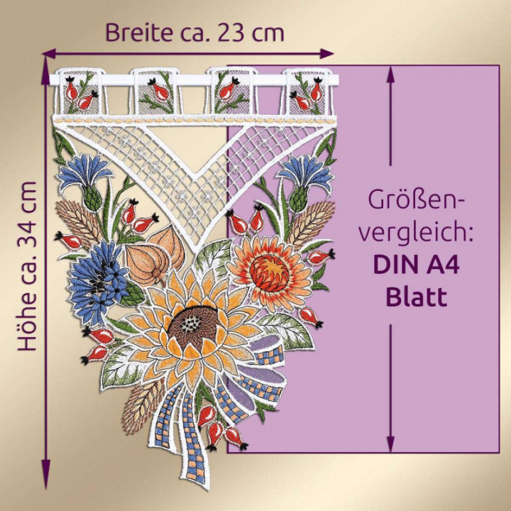 Scheibengardine Emica Spätsommertraum Plauener Spitze Landhaus Gardine