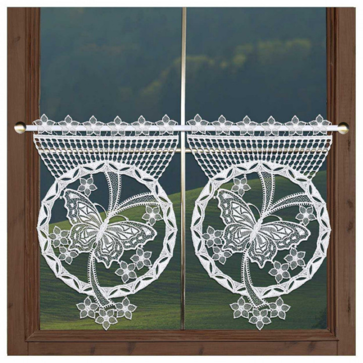 Scheibenhänger Blumenfalter Echte Plauener Spitze weiß