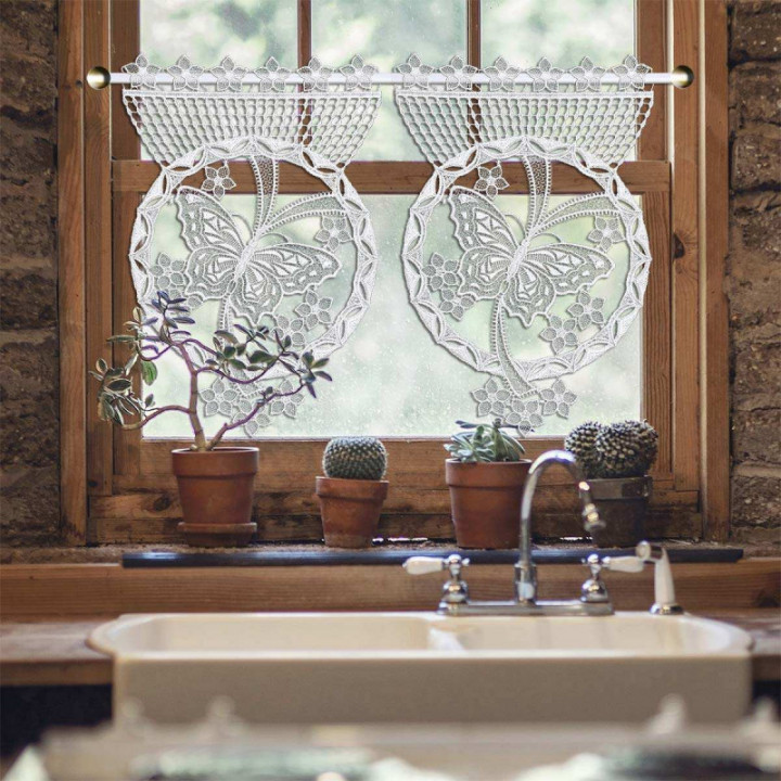 Scheibenhänger Blumenfalter Echte Plauener Spitze weiß