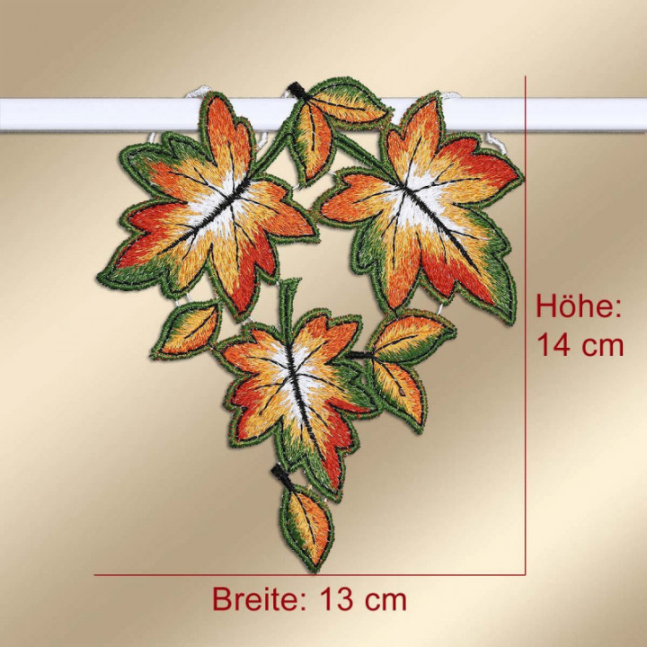 Mini-Scheibenhänger Blätter im Wind Echte Plauener Spitze 14 x 13 cm