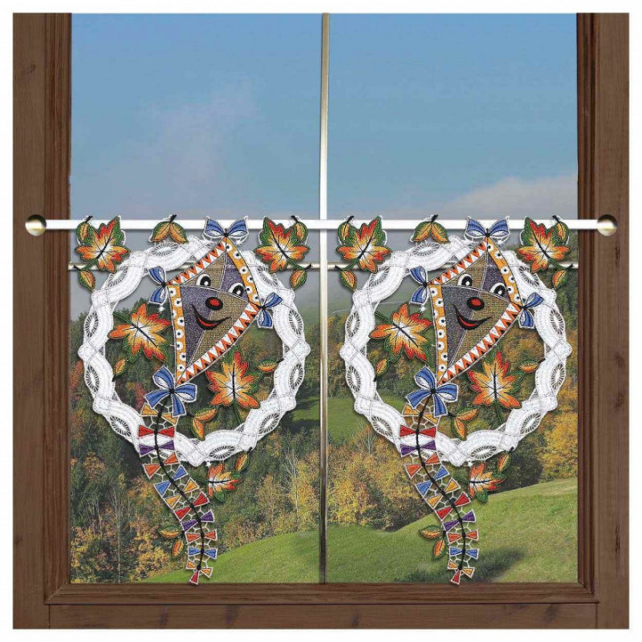 Scheibenhänger Fröhlicher Drachen im Herbstwind Echte Plauener Spitze