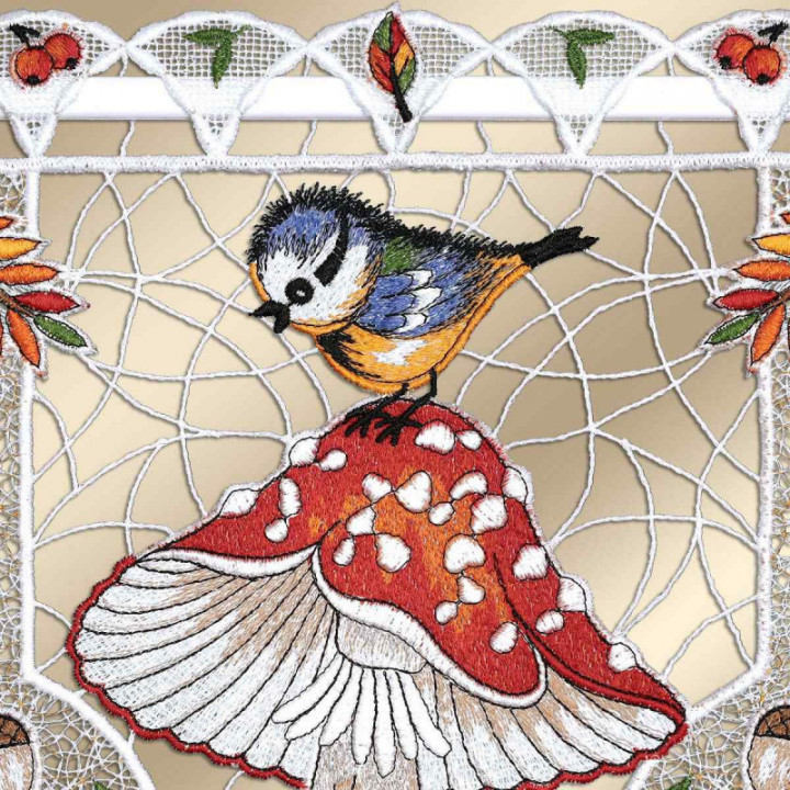 Scheibenhänger Herbstwald mit Fliegenpilz Echte Plauener Spitze