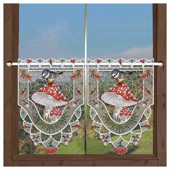 Scheibenhänger Herbstwald mit Fliegenpilz Echte Plauener Spitze