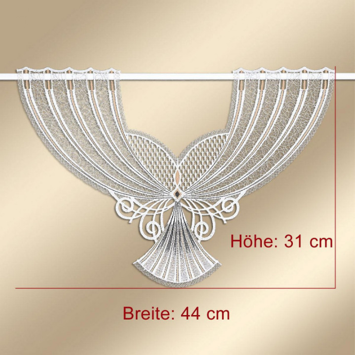 Scheibenhänger Aluna Echte Plauener Spitze moderne Fächerspitze