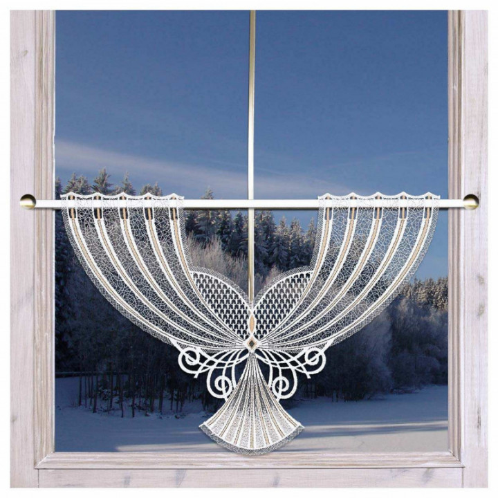 Scheibenhänger Aluna Echte Plauener Spitze moderne Fächerspitze