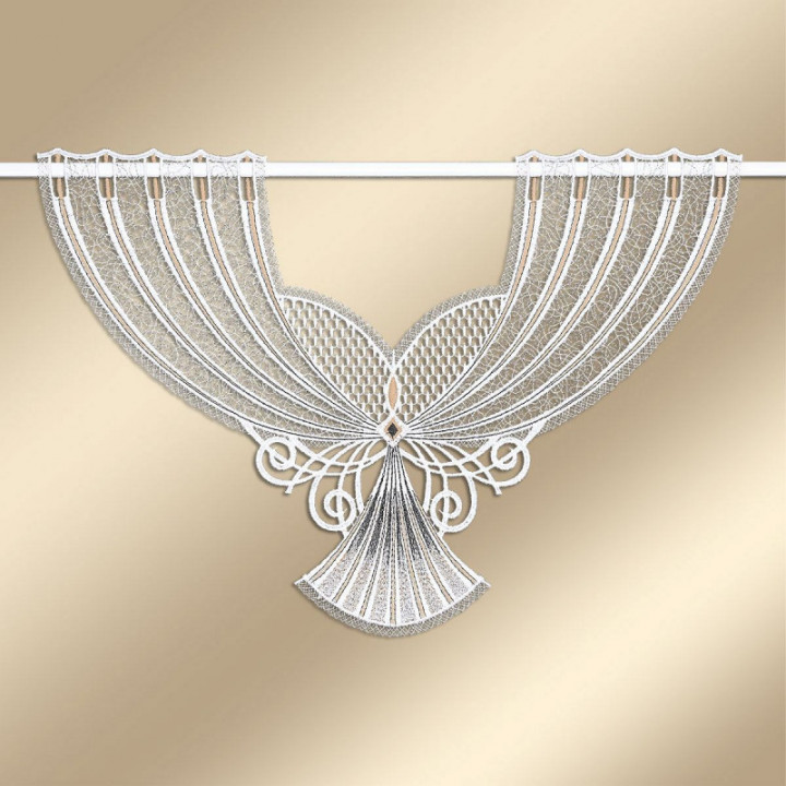 Scheibenhänger Aluna Echte Plauener Spitze moderne Fächerspitze