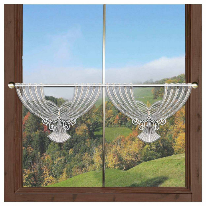 Scheibenhänger Aluna Echte Plauener Spitze moderne Fächerspitze