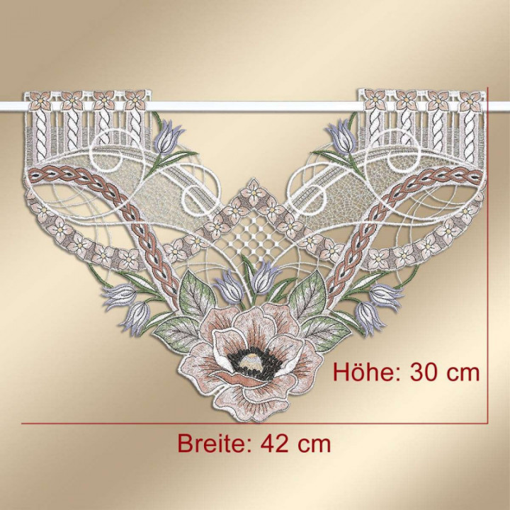 Scheibenhänger Anoki Echte Plauener Spitze mit Blumenmotiv