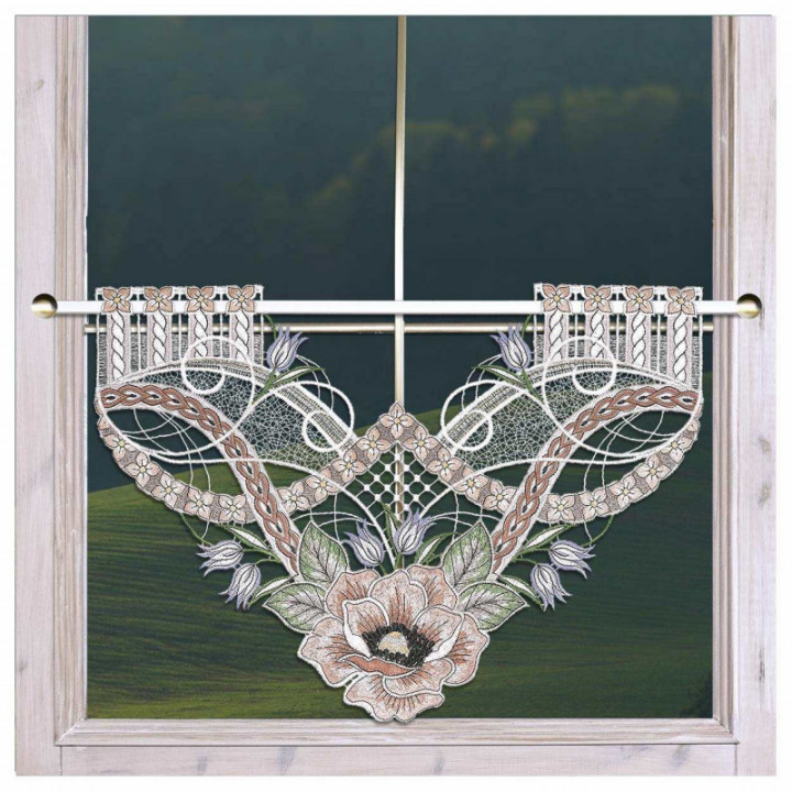 Scheibenhänger Anoki Echte Plauener Spitze mit Blumenmotiv