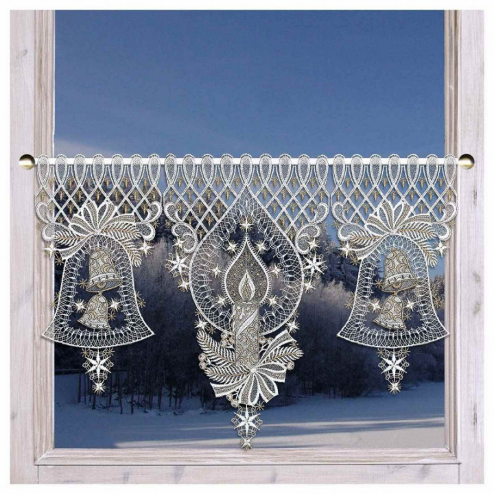 Scheibenhänger Deko-Set Weihnachtsträumerei Echte Plauener Spitze