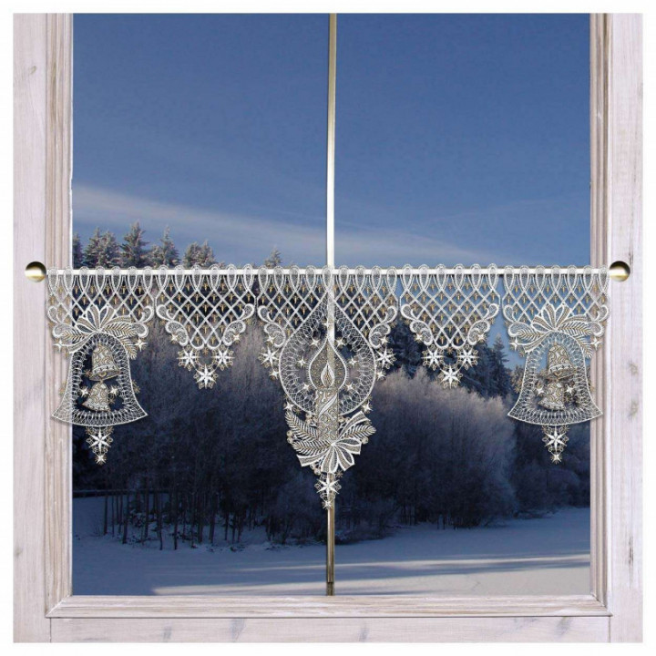 Scheibenhänger Deko-Set Weihnachtsträumerei Echte Plauener Spitze