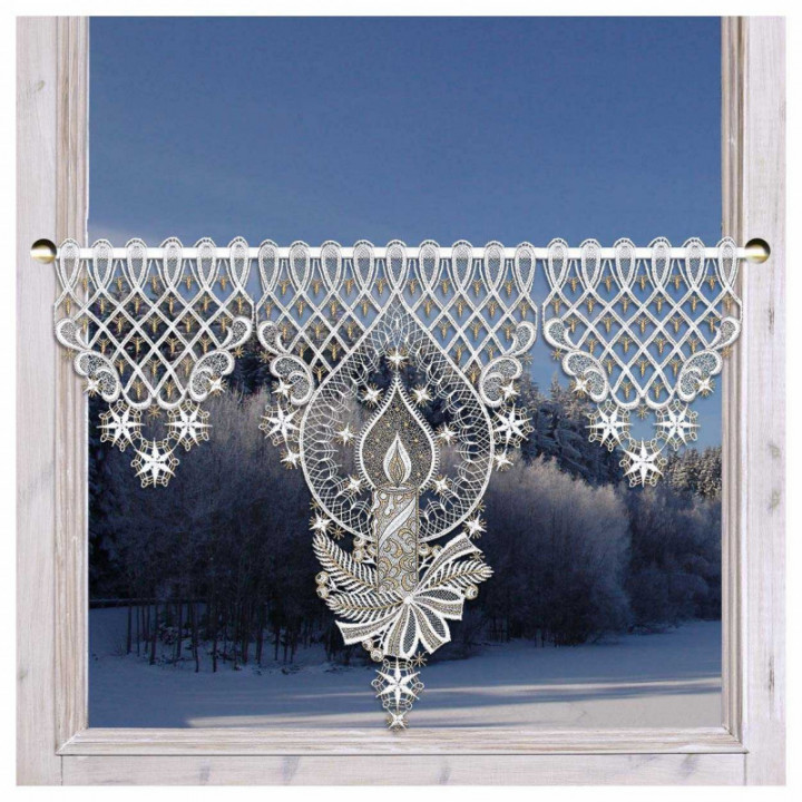 Scheibenhänger Deko-Set Weihnachtsträumerei Echte Plauener Spitze