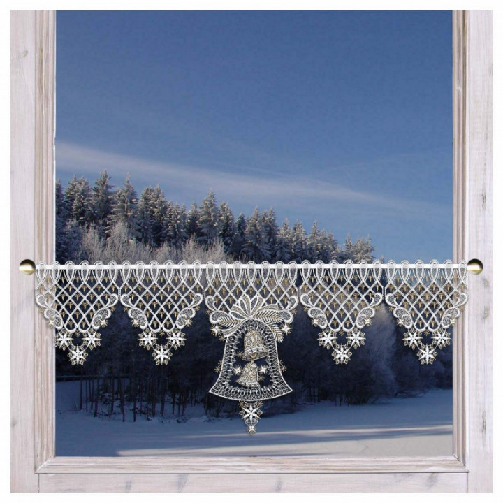 Scheibenhänger Deko-Set Weihnachtsträumerei Echte Plauener Spitze