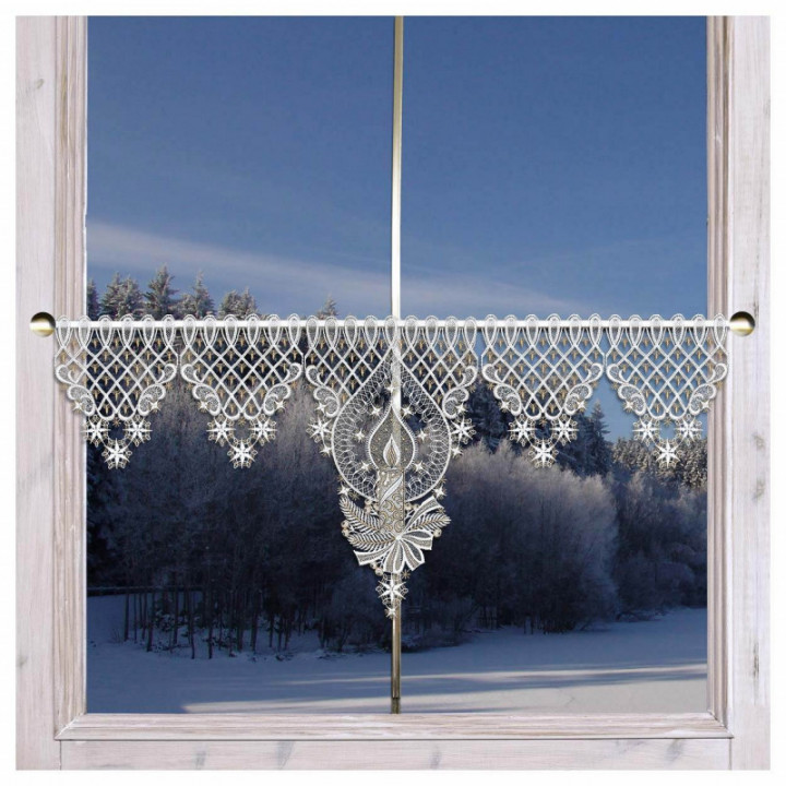 Scheibenhänger Deko-Set Weihnachtsträumerei Echte Plauener Spitze