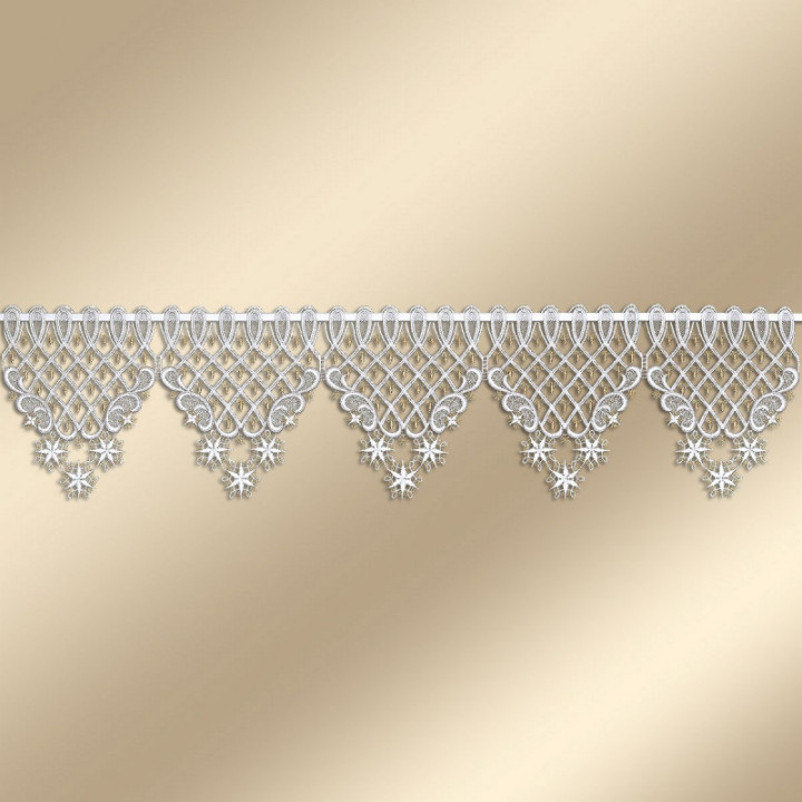 Scheibengardine Weihnachtsträumerei mit Stern Echte Plauener Spitze