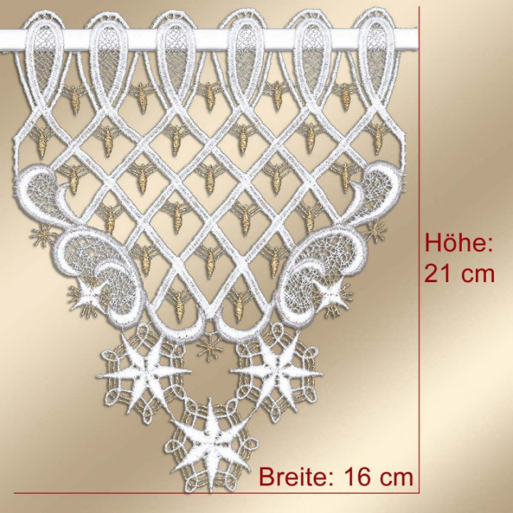 Scheibenhänger Weihnachtsträumerei mit Stern Echte Plauener Spitze