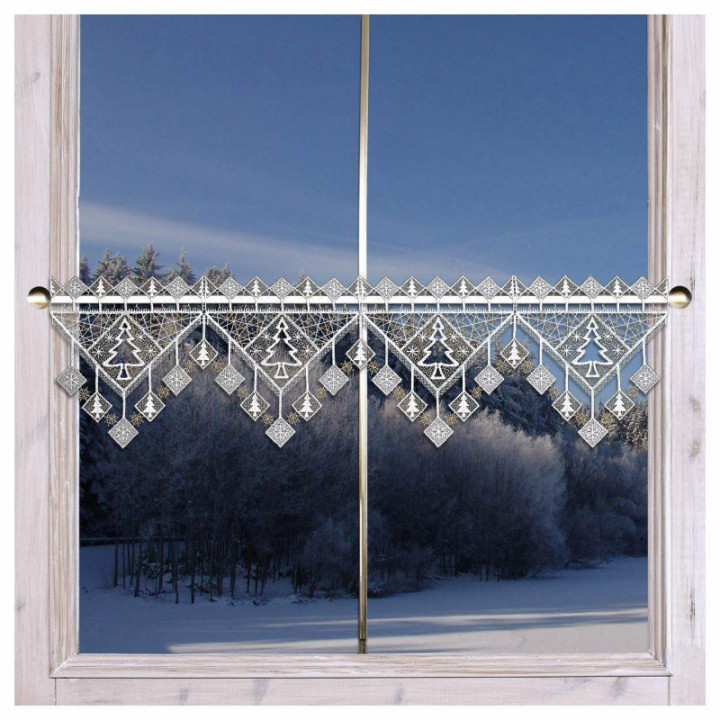 Feengardine Scheibenhänger Winterbäumchen Plauener Spitze 20 cm hoch