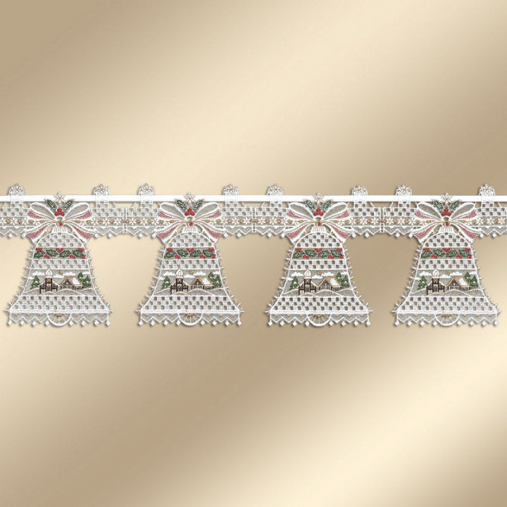 Feenhaus-Spitzengardine Glockenmelodie im Winterwald Plauener Spitze