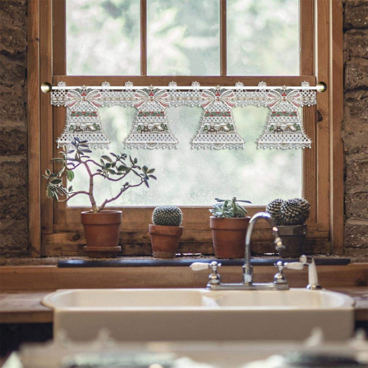 Feenhaus-Spitzengardine Glockenmelodie im Winterwald Plauener Spitze