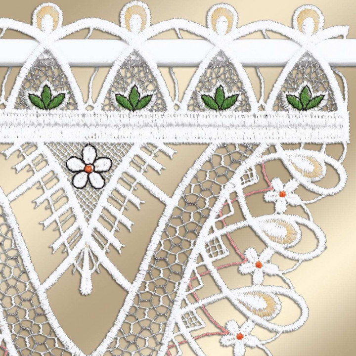 Scheibenhänger Viola im Sonnenschein Vogtländische Spitze 25x17cm