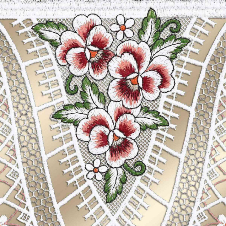 Scheibenhänger Viola im Sonnenschein groß Vogtländische Spitze 35x23cm