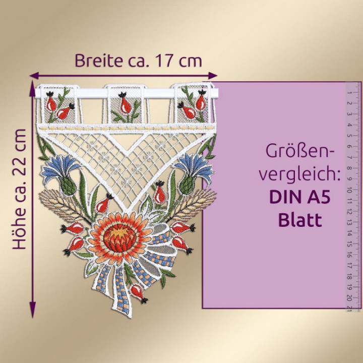 Scheibengardine Emica Spätsommertraum Plauener Spitze Landhaus Gardine