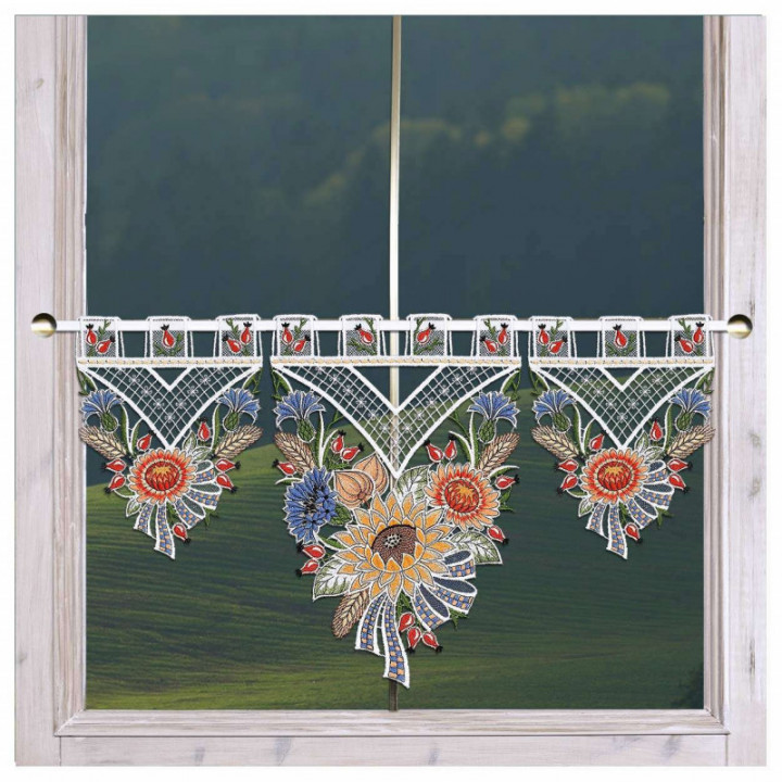 Scheibengardine Emica Spätsommertraum Plauener Spitze Landhaus Gardine