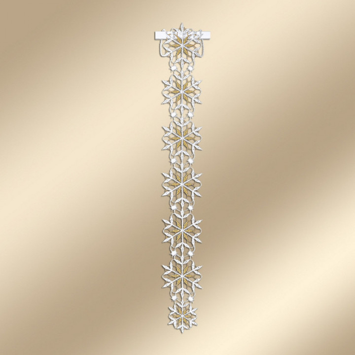 Girlande Leise rieselt der Schnee Plauener Spitze Fensterbehang