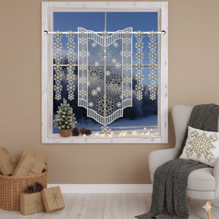 Scheibenhänger Leise rieselt der SchneePlauener Spitze Deko-Set