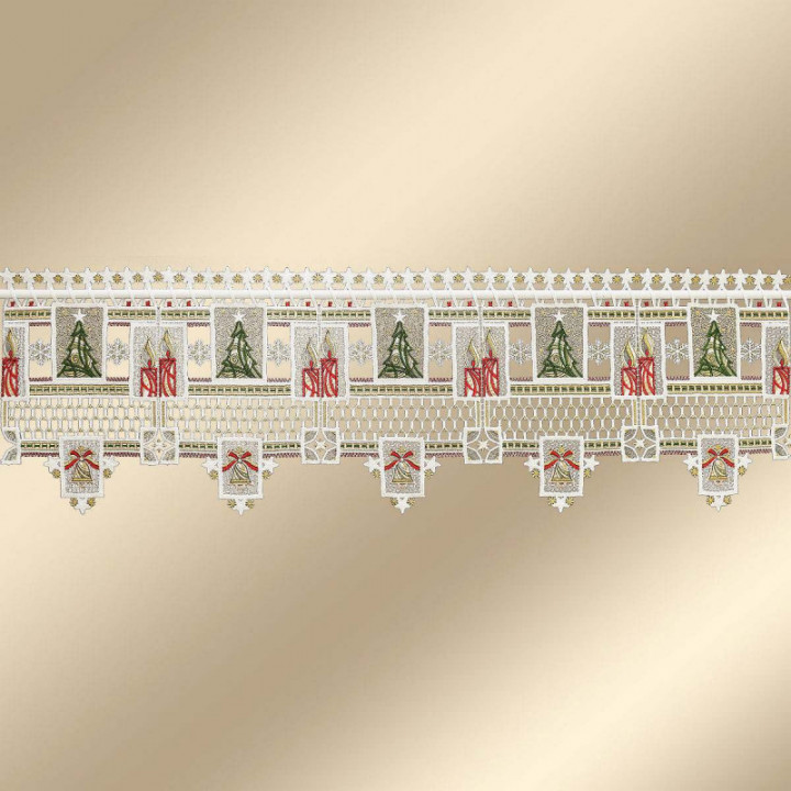 Weihnachts-Feenhausgardine Weihnachts-Ambiente Plauener Spitze Höhe 30 cm