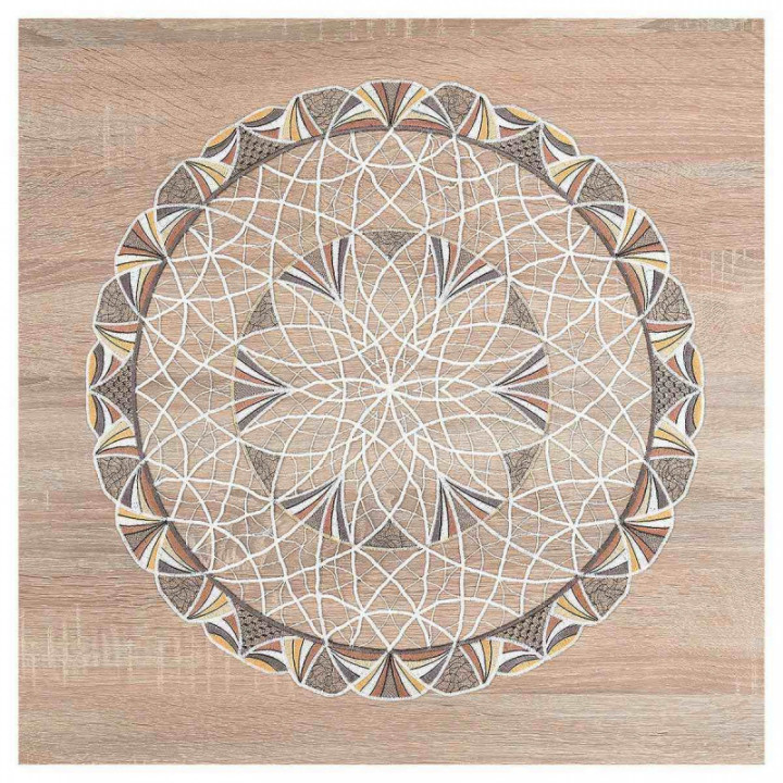 Deckchen Joline aus Echter Plauener Spitze moderne Tischdecke beige-braun