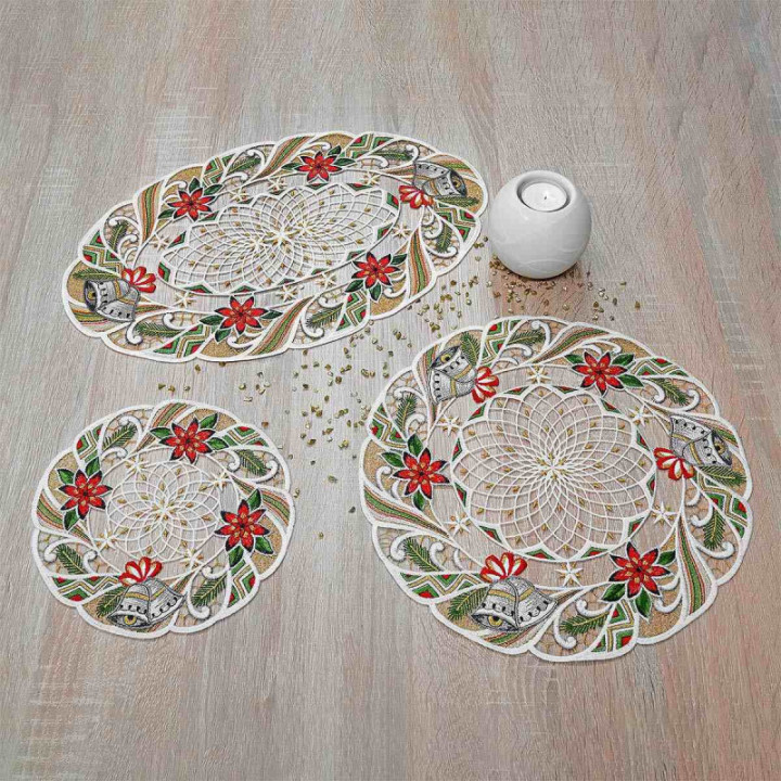 Deckchen Glockenspiel Plauener Spitze Tischdecken Advent