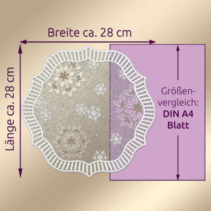 Tischdecke Leise rieselt der Schnee Plauener Spitze Deckchen Schneeflocken