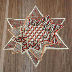 Tischdecke Sternenzauber Plauener Spitze Weihnachts-Deckchen rot