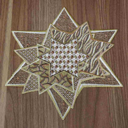 Tischdecke Sternenzauber Plauener Spitze Weihnachts-Deckchen beige