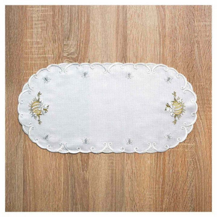 Bestickte Deckchen Osterüberraschung Echte Plauener Spitze Tischdecke