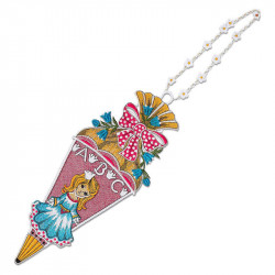 Geschenk-Anhänger Zuckertüte mit Prinzessin Schulanfang Plauener Spitze