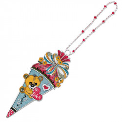 Geschenk-Anhänger Zuckertüte Teddy Schulanfang Plauener Spitze