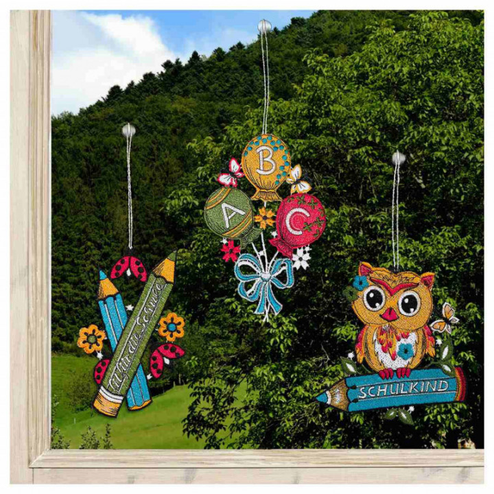 Geschenk-Anhänger Schulkind 3er Set Plauner Spitze