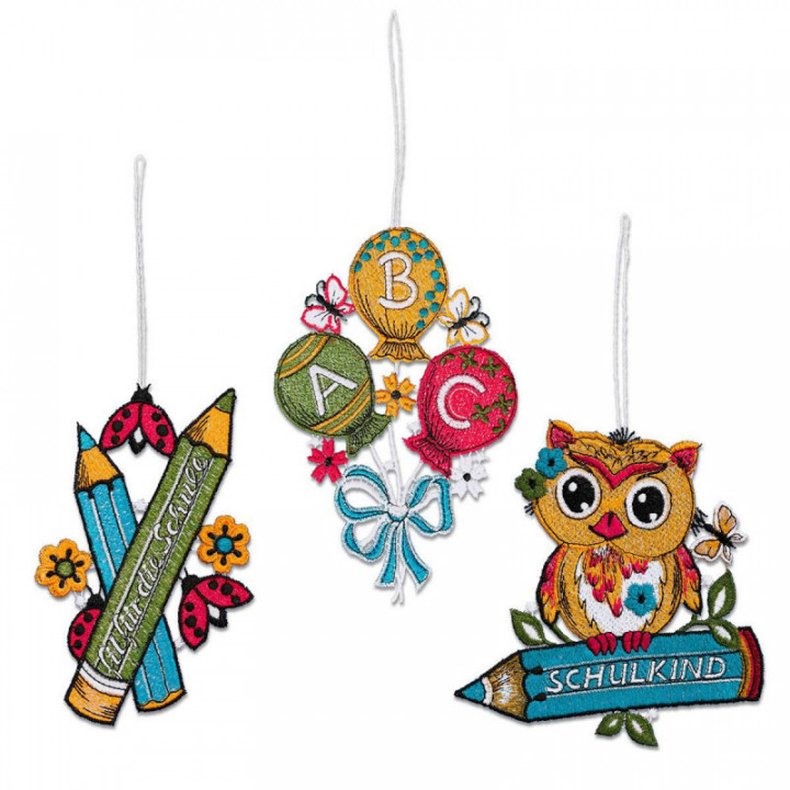Geschenk-Anhänger Schulkind 3er Set Plauner Spitze