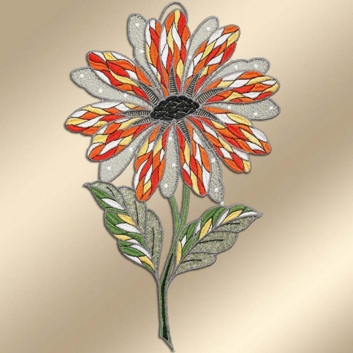 Blumen-Fensterbild Antonia groß Plauener Spitze