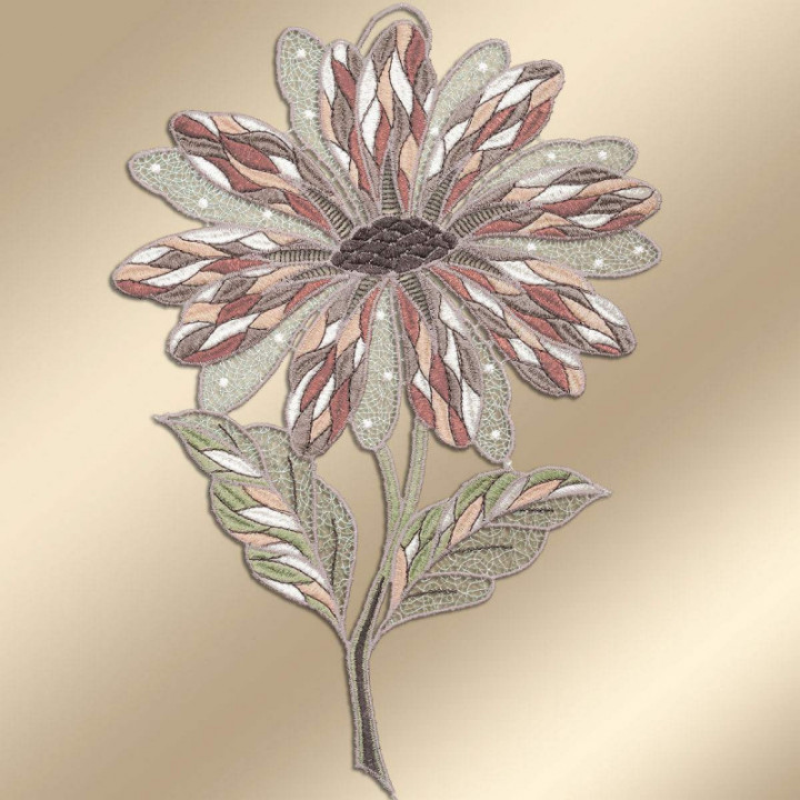 Blumen-Fensterbild Antonia groß Plauener Spitze