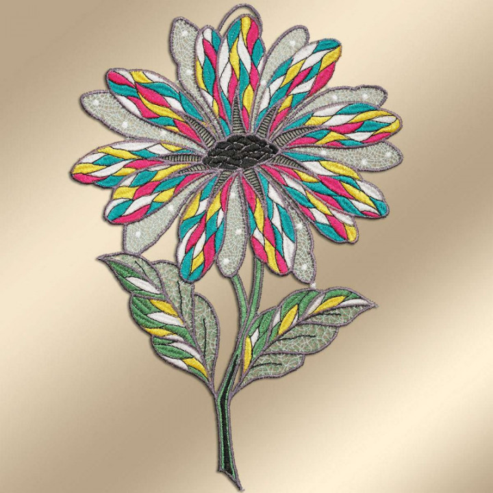 Blumen-Fensterbild Antonia groß Plauener Spitze