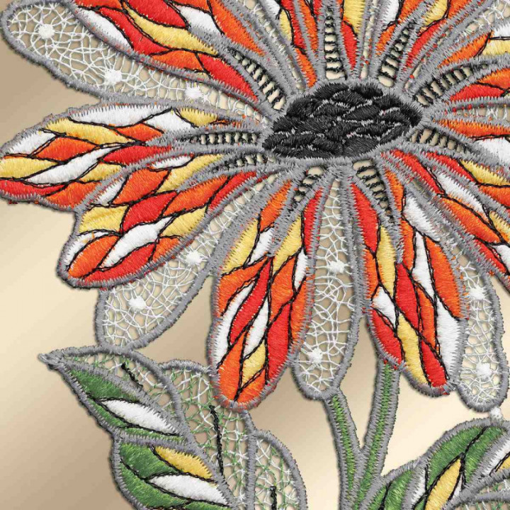 Blumen-Fensterbild Antonia klein Plauener Spitze