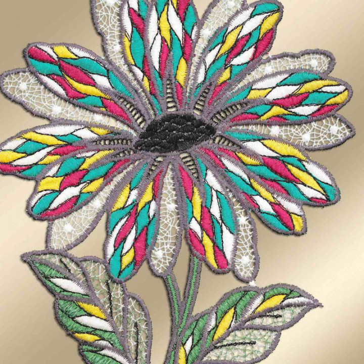 Blumen-Fensterbild Antonia klein Plauener Spitze