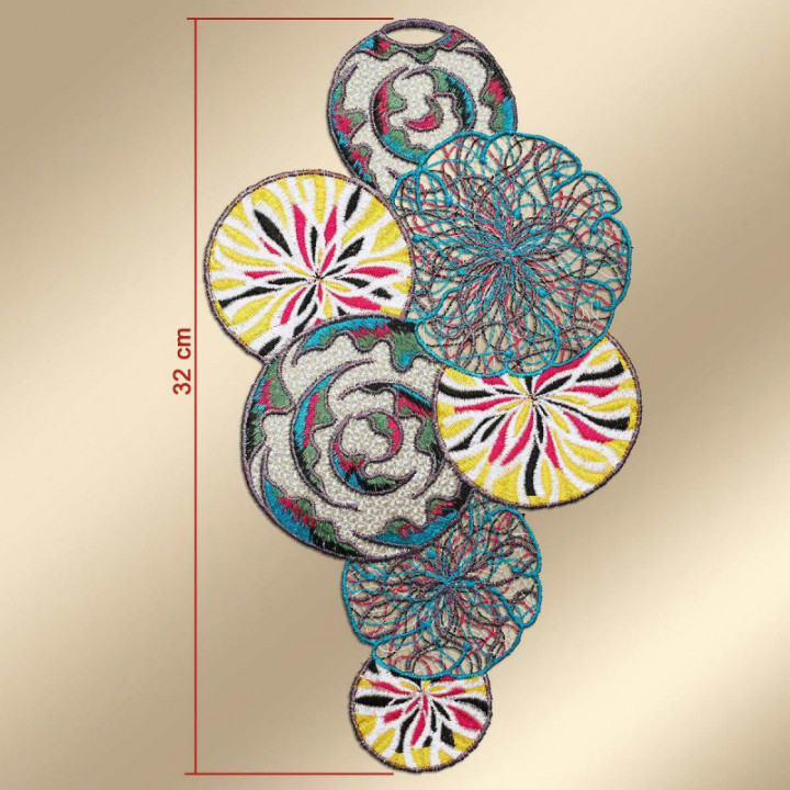 Fensterbild Miran Plauener Spitze Kreise bunt